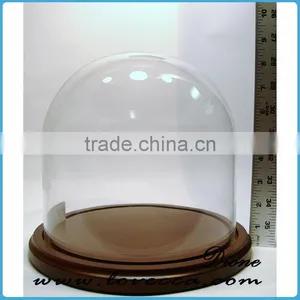 High Quality Display Dome Wholesale Glass Dome With Wooden Base thumbnail-2