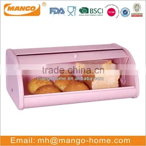 Custom Metal Enamel Bread Bin / Pink Bread Box thumbnail-1
