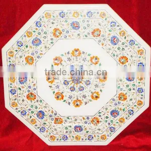 Unique Makarana Pietra Dura Marble Inlay Table Tops thumbnail-1