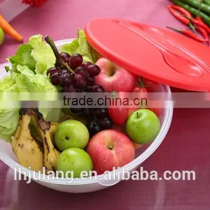 Plastic Transparent Salad Bowl /Wholesale Big Plastic Salad Bowl Set With Lid thumbnail-2