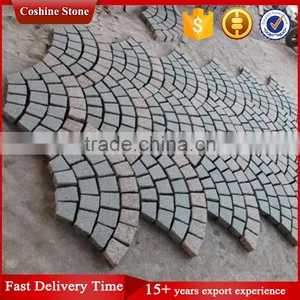 Fan-shape Granite Driveway Patio Pavers With Mesh Back thumbnail-6