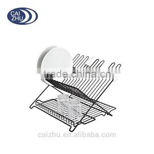KITCHEN FOLDING DISH RACK DISH DRAINER STORAGE ORGANIZER thumbnail-1