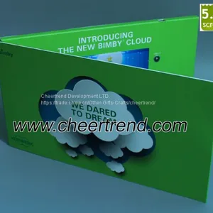 2017 Hot Selling 5 Inch LCD Video Brochure With Customized Design Green Color Printing Cover thumbnail-1