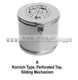 Sterilizing Drums, Kornich Type, Perforated Top, Sliding Mechanism thumbnail-1
