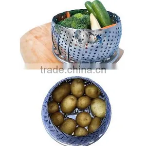 42053 Vegetable Steamer Stainless Steel Fruit Basket With Plastic Handle thumbnail-6