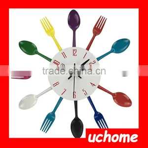 UCHOME Colorfull Wall Clock With Fork And Spoon thumbnail-1