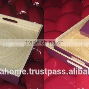 Set of 3 Spun Bamboo Trays thumbnail-1