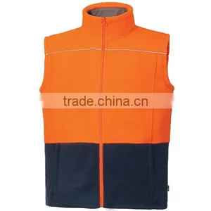 Custom Workwear Uniform Fleece Vest Men Working Safety Reflective Vest thumbnail-1