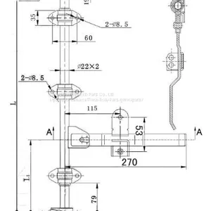 Galvanzied Truck Door Lock for 22mm Tube Door Latch thumbnail-4