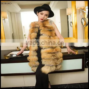 New Arrival 2016 Winter Warm Fsahion Long Women Faux Fur Vest Long Fox Fur Vest thumbnail-1