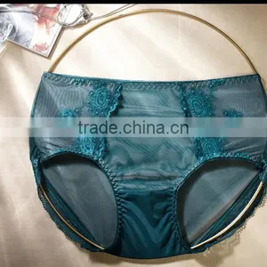 Wholesale Woman Transparent Lace Underwear Embroidered Sexy Girl Panty thumbnail-1