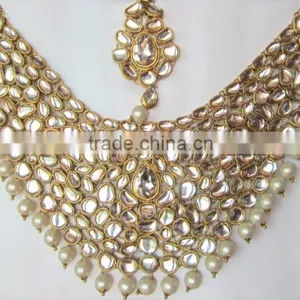 KUNDAN Pearl BRIDAL Necklace EARRING Set thumbnail-4