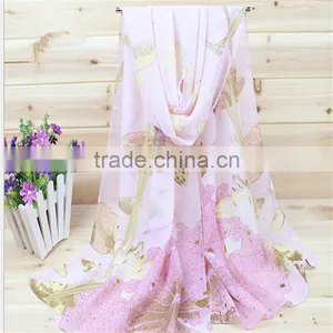 Custom Digital Print With Dandelion Pattern Scarf Silk Scarf Chiffon Scarf thumbnail-5