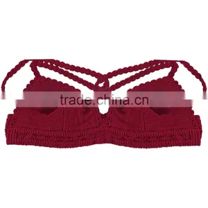 Crocheted Bra,red Bra, Big Nylon Bra thumbnail-1