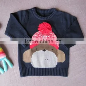 Kids Clothes 2015 Solid Boys Pullover Embroidery Sweater thumbnail-1