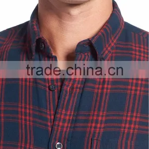 Classic Contrasting Plaid Stand Collar Men's Party T-shirt thumbnail-4
