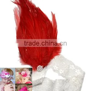 F40607A Fashion Elegant Hairbands Colorful Feathers Diamond Beautiful Girls Headband thumbnail-6