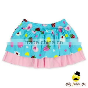 Hot Sale Children Bright Ruffle Blue Cake Design Little Girl Swimwear Beach Clothes Top Wrap Chest thumbnail-2