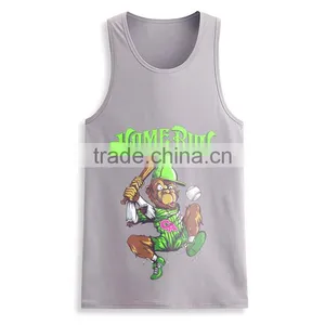 Cheap Printed Front 100 Cotton Wholesale Men Bodybuilding Custom Stringer Tank Top thumbnail-6