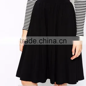 Latest Skirt Design Midi Skater Skirt Fashion Pleated Stretch Lady Skirt thumbnail-4
