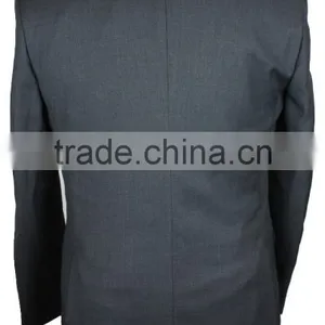 NAAMS MEN'S WOOL 2 BUTTON 2 VENT SLIM FIT SUIT JACKET FLAT FRONT PANT CHARCOAL thumbnail-5