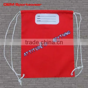 Red Top Fashion Custom Girls Drawstring Backpack thumbnail-1