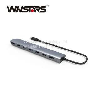 7 Port USB3.0 Thin HUB With USB-C Connection,superspeed 5Gbps Usb Hub With USB 3.1 Gen1 thumbnail-1