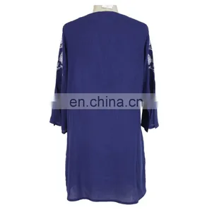 Women Apparel Crinkle Viscose Embroidery Tunic thumbnail-2