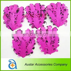 Fashion Hot Pink/Black Curly Feather Pad,Nagorie Feather Pad For Hair Accessory,Headband thumbnail-1