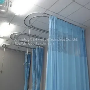 Hospital Ceiling Mount Cubic Curtains and Aluminum Alloy Rails System for Patient Privacy Protecting thumbnail-1