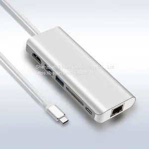BL-U602 TYPE-C TO USB3.0x2+HDMI+SD+PD+RJ45 HUB 6 in 1 thumbnail-3