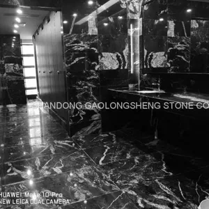 Royal Ballet,black Landscape Granite, Black Waves Granite,black Granite Wall Pavings,worktop,background Wall thumbnail-5