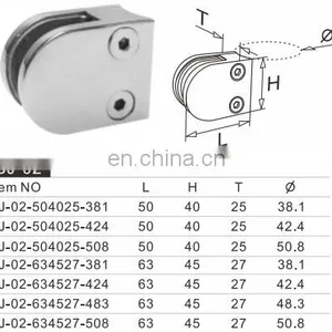Handrail Post Balustrade Pillar Stair Railing Stainless Steel D Shape Glass Clamp Fittings thumbnail-6