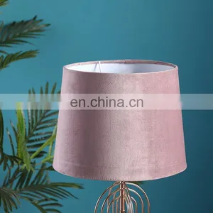 New Product Hotel Home Decor Living Room Custom Modern Nightstand Lamp With Pink Lampshade thumbnail-3