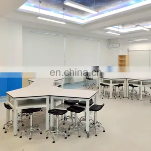 Student Computer Lab Table School Lab Hexagon Table Workbench thumbnail-6