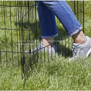Chain Button Homes for Pets Folding Metal Carriers Cage Dog Metal Pet for Sale thumbnail-5