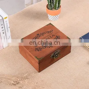 Hot Sale Vintage Style Customized Small Wooden Wedding Photo Box With Lock thumbnail-2