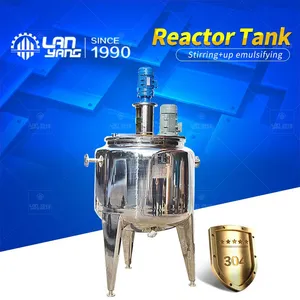 Stainless Steel Electric Heating Sandwich Mixing Tank / Mixer / High-speed Emulsifier / Vertical Reactor thumbnail-1