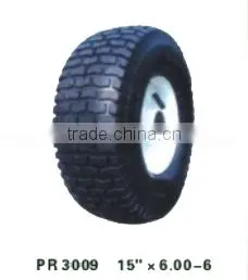 15" X6.00-6 Steel Rim Rubber Pneumatic Lawn Mower Wheel Quality Choice thumbnail-2