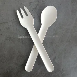 Eco Friendly Waterproof Paper Pulp Biodegradable Customized Disposable Kitchen Utensil Fork thumbnail-5