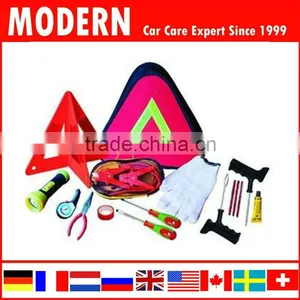 Hot Sale Auto Emergency Tool Kit With Warning Triangle thumbnail-1