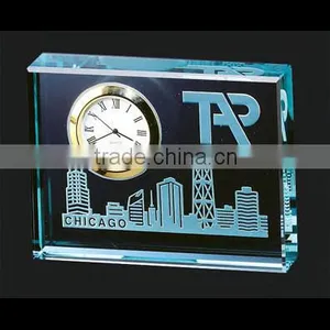 Mini Crystal Clocks Jade Glass Clock Decorative Crystal Glass Clock thumbnail-1
