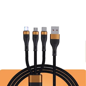 High Quality 3 in 1 Usb Cable in Super Fast Charger Cable 6a 66W Data Line Power for Mobile Phone thumbnail-1