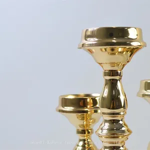 Retro Candlestick Home Restaurant Gold Candlestick Dinner Desktop Decorative Wrought Iron Candlestick Ornaments thumbnail-2
