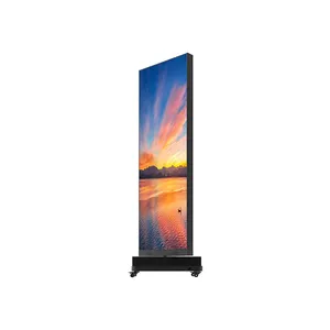 Indoor Full-color LED Poster Screen Movable Shopping Mall Store Display Vertical Advertising Machine Double-sided Rotating LED Display Screen thumbnail-5