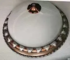 European Style Ceiling Light for Bedroom, Living Room, Study, Copper-colored Lamp, American Style Round Ceiling Light, Modern and Minimalist. thumbnail-1