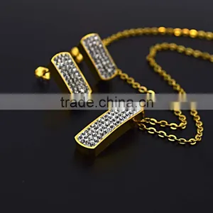 Fashion Jewelry With Diamonds Rectangle Shape Dubai Gold Jewelry Set thumbnail-5