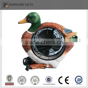 Resin Goose Figurines Animal Electric Fan With USB thumbnail-1