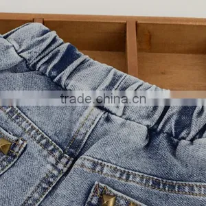 Wholesale Fashion Korean Baby Girl Clothes 2016 New Summer Girl Short Jeans Lovely Little Girl Metal Rivets Pocket Jeans thumbnail-2