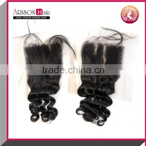 Wholesale 7A Grade Cheap Human Hair Lace Closure Bleached Knots Free Parting Brazilian Hair Closure Piece thumbnail-6